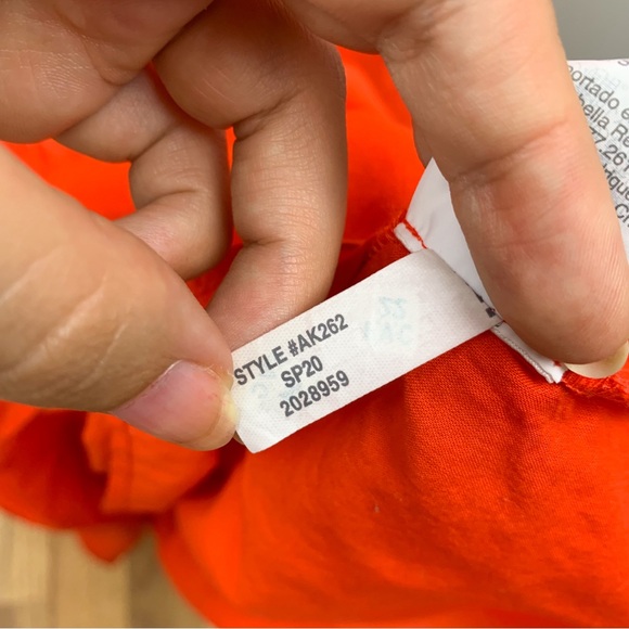 J. Crew Ruffle Front Maxi Dress Braided Belt Red Orange Cotton Tiered Size 4 - Picture 8 of 8